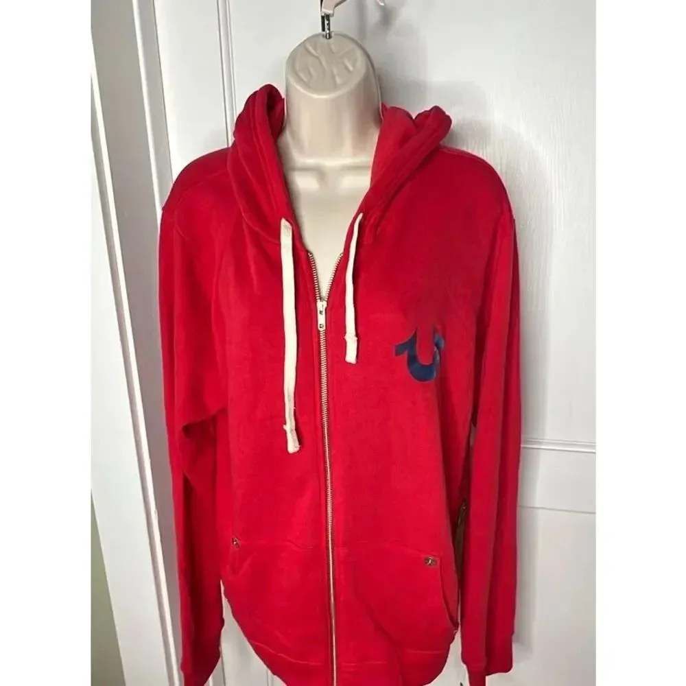 True Religion Buddha Classic Logo Hoodie Red Nwt Size XLarge